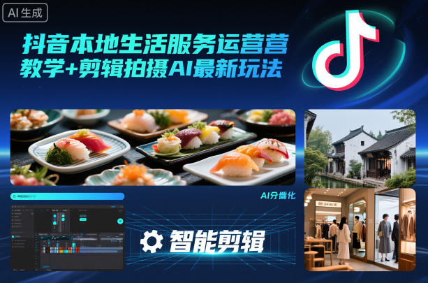 抖音本地生活服务运营教学+剪辑拍摄AI最新玩法好创网-专注优质VIP网课 网络创业落地实操课程资源分享 – 每天更新_高质量项目输出好创网