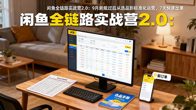 闲鱼全链路实战营2.0：9月新规过后从选品到标准化运营，7天快速出单好创网-专注优质VIP网课 网络创业落地实操课程资源分享 – 每天更新_高质量项目输出好创网