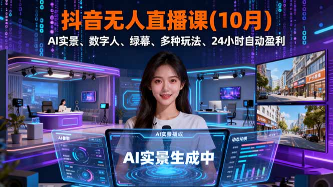 抖音无人直播课(10月好创网-专注优质VIP网课 网络创业落地实操课程资源分享 – 每天更新_高质量项目输出好创网