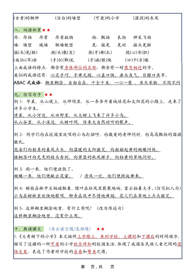 25新三上语文1-8单元知识点考点汇总（24页）好创网-专注优质VIP网课 网络创业落地实操课程资源分享 – 每天更新_高质量项目输出好创网
