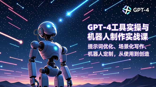 GPT-4工具实操与机器人制作实战课:提示词优化、场景化写作、机器人定制,从使用到创造好创网-专注优质VIP网课 网络创业落地实操课程资源分享 – 每天更新_高质量项目输出好创网