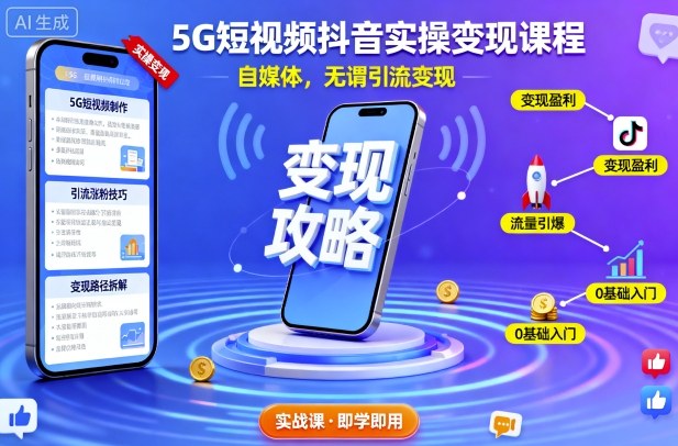 5G短视频抖音实操变现课程,自媒体,无谓引流变现好创网-专注优质VIP网课 网络创业落地实操课程资源分享 – 每天更新_高质量项目输出好创网