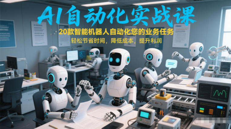 AI自动化实战课：20款智能机器人自动化您的业务任务，轻松节省时间，降低成本，提升利润好创网-专注优质VIP网课 网络创业落地实操课程资源分享 – 每天更新_高质量项目输出好创网