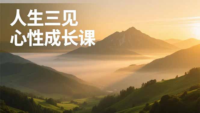 人生三见心性成长课，见天地众生自己，搞透人性安顿身心，活出清晰自我，内在富足无价好创网-专注优质VIP网课 网络创业落地实操课程资源分享 – 每天更新_高质量项目输出好创网