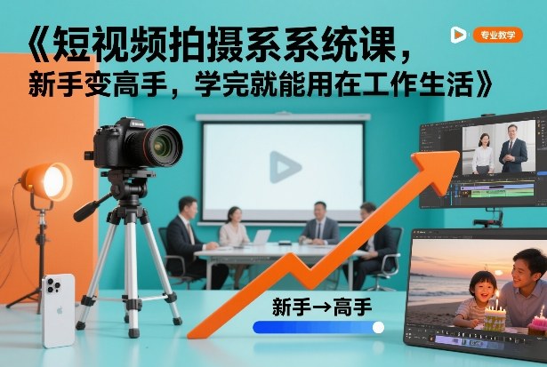 短视频拍摄系统课，新手变高手，学完就能用在工作生活好创网-专注优质VIP网课 网络创业落地实操课程资源分享 – 每天更新_高质量项目输出好创网
