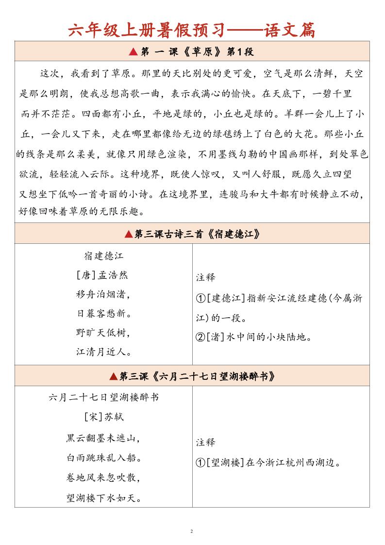 25秋六上语文课文必背内容背诵闯关表7页好创网-专注优质VIP网课 网络创业落地实操课程资源分享 – 每天更新_高质量项目输出好创网