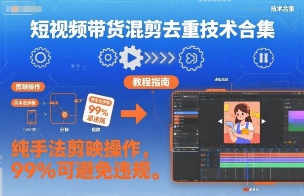 短视频带货混剪去重技术合集,纯手法剪映操作,99%可避免违规好创网-专注优质VIP网课 网络创业落地实操课程资源分享 – 每天更新_高质量项目输出好创网