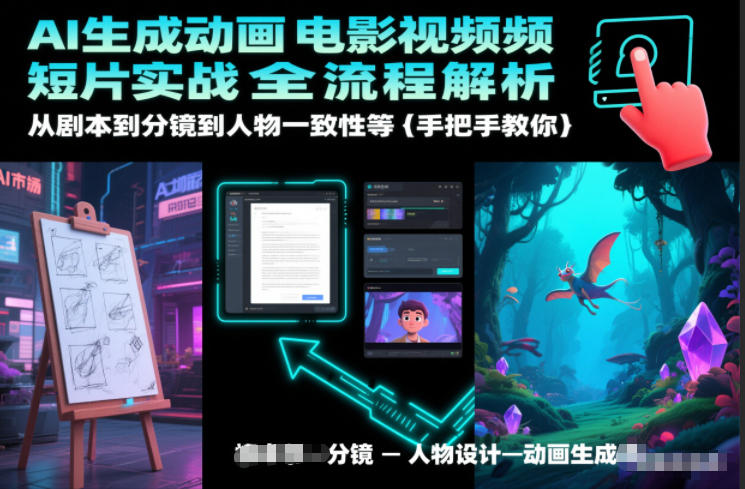 AI生成动画电影视频短片实战全流程解析,从剧本到分镜到人物一致性等手把手教你好创网-专注优质VIP网课 网络创业落地实操课程资源分享 – 每天更新_高质量项目输出好创网