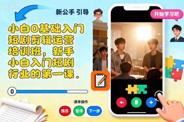 小白0基础入门短剧剪辑运营培训班，新手小白入门短剧行业的第一课好创网-专注优质VIP网课 网络创业落地实操课程资源分享 – 每天更新_高质量项目输出好创网