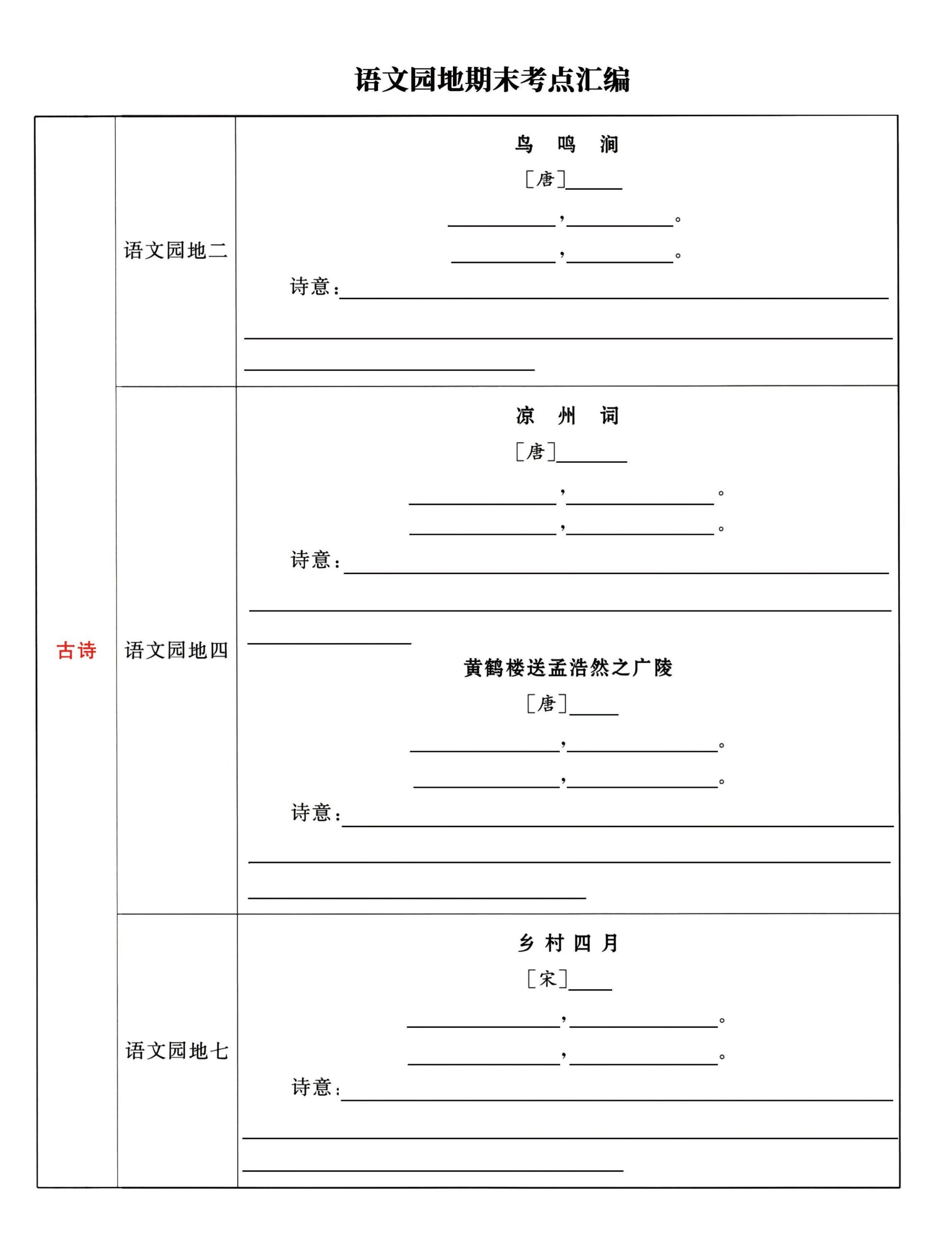 五下语文《语文园地》期末考点汇编，附配套习题和默写集训好创网-专注优质VIP网课 网络创业落地实操课程资源分享 – 每天更新_高质量项目输出好创网