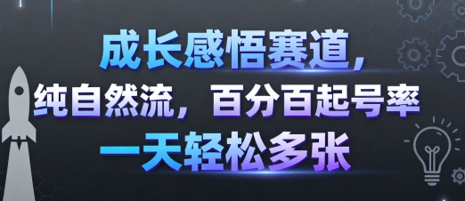 成长感悟赛道,纯自然流,百分百起号率 一天轻松多张好创网-专注优质VIP网课 网络创业落地实操课程资源分享 – 每天更新_高质量项目输出好创网