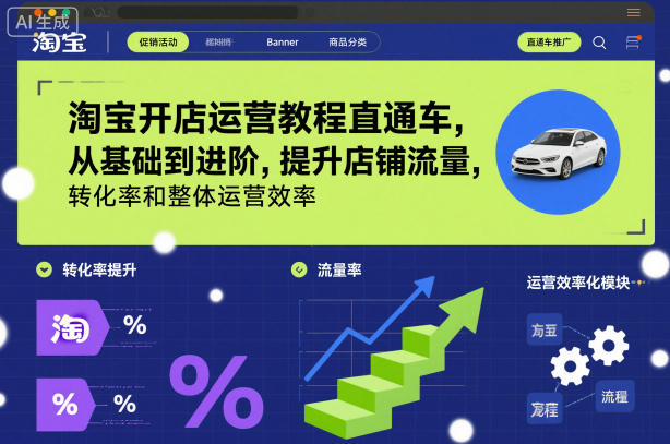 淘宝开店运营教程直通车,从基础到进阶,提升店铺流量,转化率和整体运营效率(更新11月)好创网-专注优质VIP网课 网络创业落地实操课程资源分享 – 每天更新_高质量项目输出好创网
