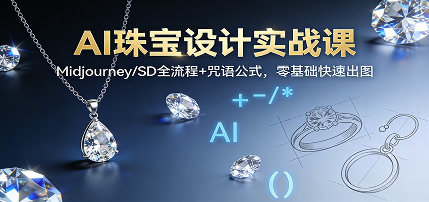 AI珠宝设计实战课：Midjourney/SD全流程+咒语公式，零基础快速出图好创网-专注优质VIP网课 网络创业落地实操课程资源分享 – 每天更新_高质量项目输出好创网