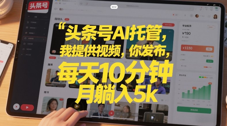 头条号AI托管，我提供视频，你发布，每天10分钟，月躺入5k+【揭秘】好创网-专注优质VIP网课 网络创业落地实操课程资源分享 – 每天更新_高质量项目输出好创网