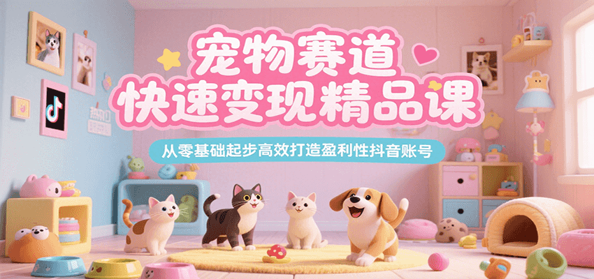 宠物赛道快速变现精品课，从零基础起步高效打造盈利性抖音账号好创网-专注优质VIP网课 网络创业落地实操课程资源分享 – 每天更新_高质量项目输出好创网
