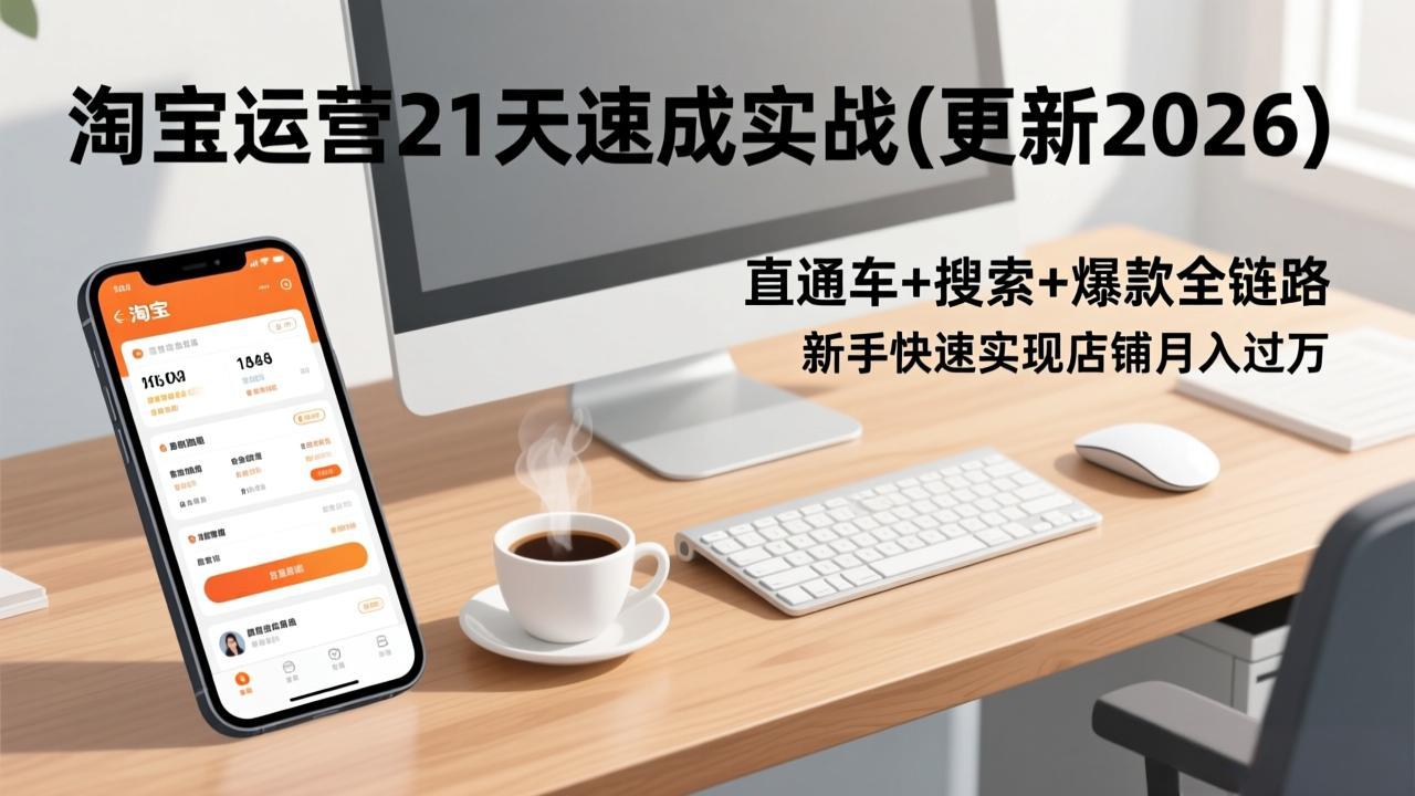 淘宝运营21天速成实战(更新2026好创网-专注优质VIP网课 网络创业落地实操课程资源分享 – 每天更新_高质量项目输出好创网