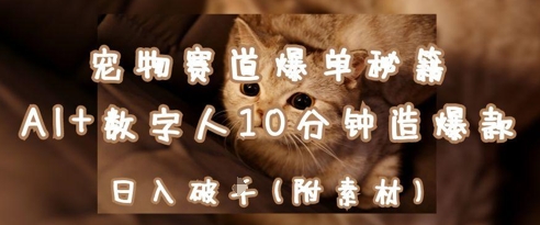 宠物赛道爆单秘籍：AI+数字人10分钟造爆款，日入1k好创网-专注优质VIP网课 网络创业落地实操课程资源分享 – 每天更新_高质量项目输出好创网