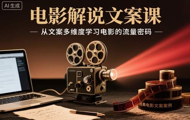 电影解说文案课,从文案多维度学习电影的流量密码好创网-专注优质VIP网课 网络创业落地实操课程资源分享 – 每天更新_高质量项目输出好创网