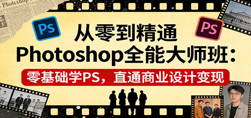 从零到精通Photoshop全能大师班：零基础学PS，直通商业设计变现好创网-专注优质VIP网课 网络创业落地实操课程资源分享 – 每天更新_高质量项目输出好创网