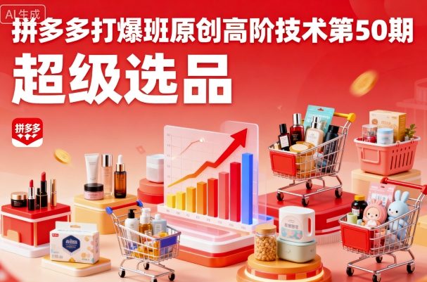 拼多多打爆班原创高阶技术第50期,超级选品好创网-专注优质VIP网课 网络创业落地实操课程资源分享 – 每天更新_高质量项目输出好创网