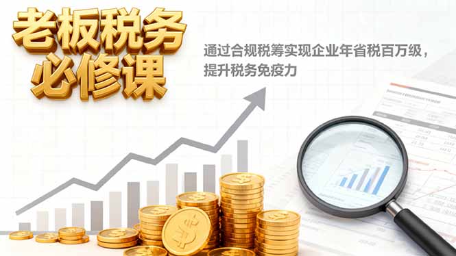 老板税务必修课,通过合规税筹实现企业年省税百万级,提升税务免疫力好创网-专注优质VIP网课 网络创业落地实操课程资源分享 – 每天更新_高质量项目输出好创网