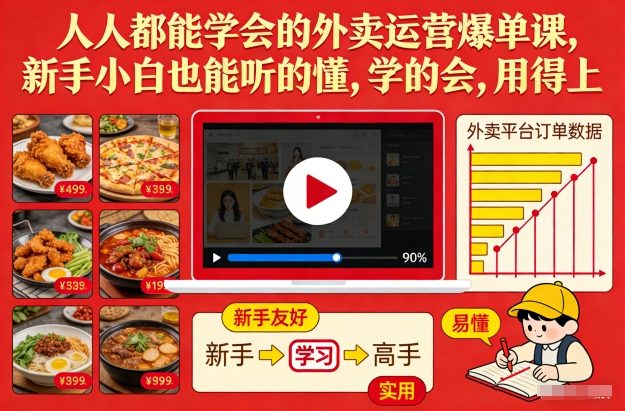 人人都能学会的外卖运营爆单课，新手小白也能听的懂，学的会，用得上好创网-专注优质VIP网课 网络创业落地实操课程资源分享 – 每天更新_高质量项目输出好创网