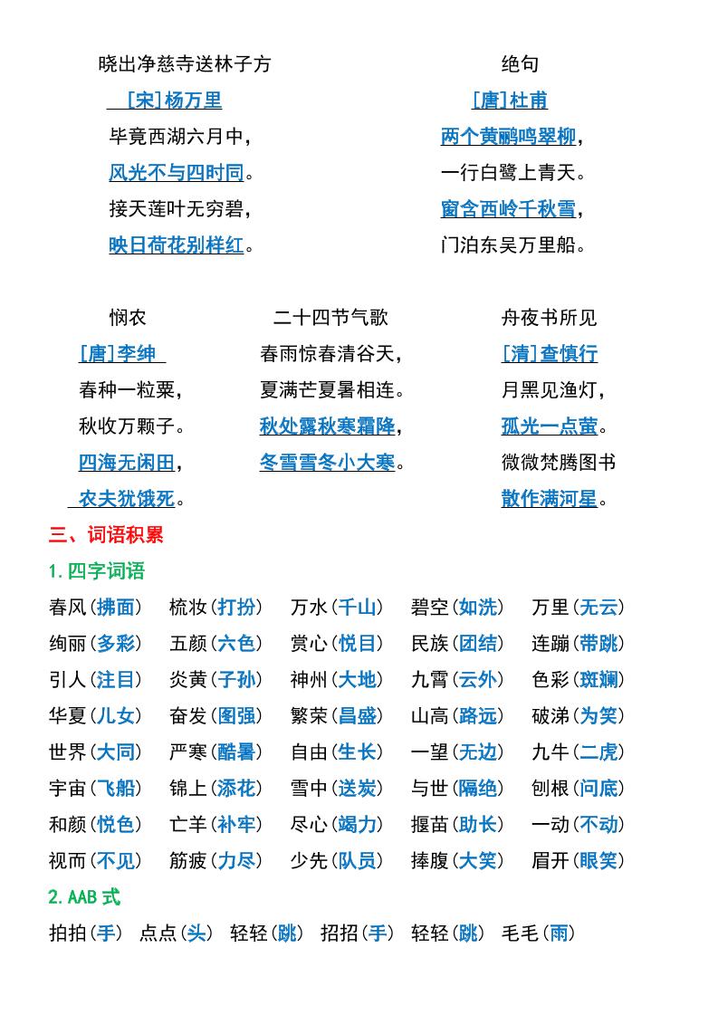 二年级语文下册期中重点知识梳理6页好创网-专注优质VIP网课 网络创业落地实操课程资源分享 – 每天更新_高质量项目输出好创网