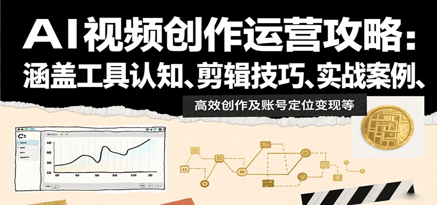 AI视频创作运营攻略:涵盖工具认知、剪辑技巧、实战案例、高效创作及账号定位变现等好创网-专注优质VIP网课 网络创业落地实操课程资源分享 – 每天更新_高质量项目输出好创网