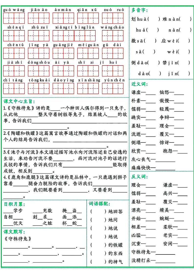 三年级语文下册基础知识默写单好创网-专注优质VIP网课 网络创业落地实操课程资源分享 – 每天更新_高质量项目输出好创网