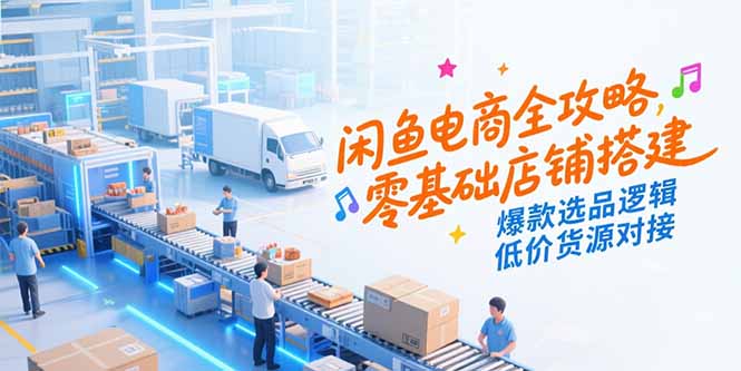 闲鱼电商全攻略，零基础店铺搭建，爆款选品逻辑，低价货源对接好创网-专注优质VIP网课 网络创业落地实操课程资源分享 – 每天更新_高质量项目输出好创网