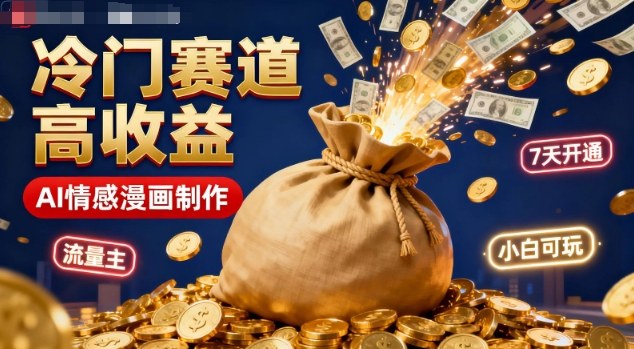 公众号冷门赛道，用AI做情感漫画，7天开通流量主，操作简单，小白可玩好创网-专注优质VIP网课 网络创业落地实操课程资源分享 – 每天更新_高质量项目输出好创网