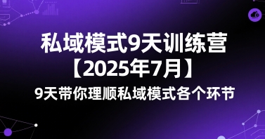 私域模式9天训练营【2025年7月】9天带你理顺私域模式各个环节好创网-专注优质VIP网课 网络创业落地实操课程资源分享 – 每天更新_高质量项目输出好创网