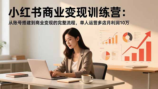 小红书商业变现训练营:从账号搭建到商业变现的完整流程,单人运营多店月利润10万好创网-专注优质VIP网课 网络创业落地实操课程资源分享 – 每天更新_高质量项目输出好创网