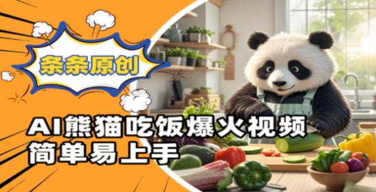 Ai熊猫吃饭爆火视频，条条原创，简单易上手好创网-专注优质VIP网课 网络创业落地实操课程资源分享 – 每天更新_高质量项目输出好创网