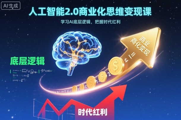 人工智能2.0商业化思维变现课，学习AI底层逻辑，把握时代红利好创网-专注优质VIP网课 网络创业落地实操课程资源分享 – 每天更新_高质量项目输出好创网