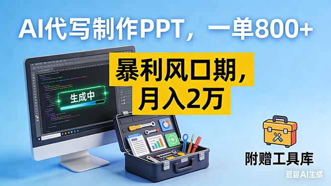 AI代写制作PPT,一单800+, 暴利风口期,月入2万【附工具】好创网-专注优质VIP网课 网络创业落地实操课程资源分享 – 每天更新_高质量项目输出好创网