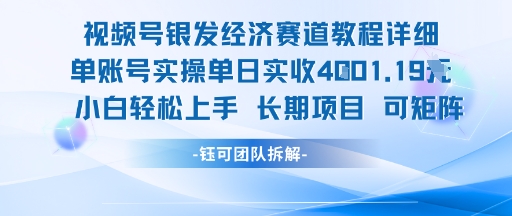 视频号银发经济赛道单账号实操单日实收1k+,小白轻松上手长期项目好创网-专注优质VIP网课 网络创业落地实操课程资源分享 – 每天更新_高质量项目输出好创网
