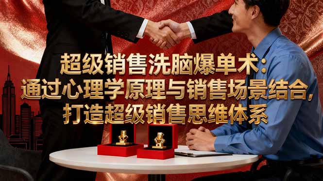 超级销售洗脑爆单术：通过心理学原理与销售场景结合,打造超级销售思维体系好创网-专注优质VIP网课 网络创业落地实操课程资源分享 – 每天更新_高质量项目输出好创网