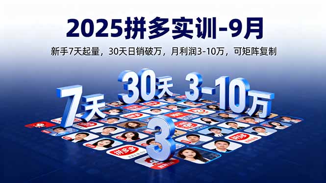 2025拼多多实训-9月:新手7天起量,30天日销破万,月利润3-10万,可矩阵复制好创网-专注优质VIP网课 网络创业落地实操课程资源分享 – 每天更新_高质量项目输出好创网