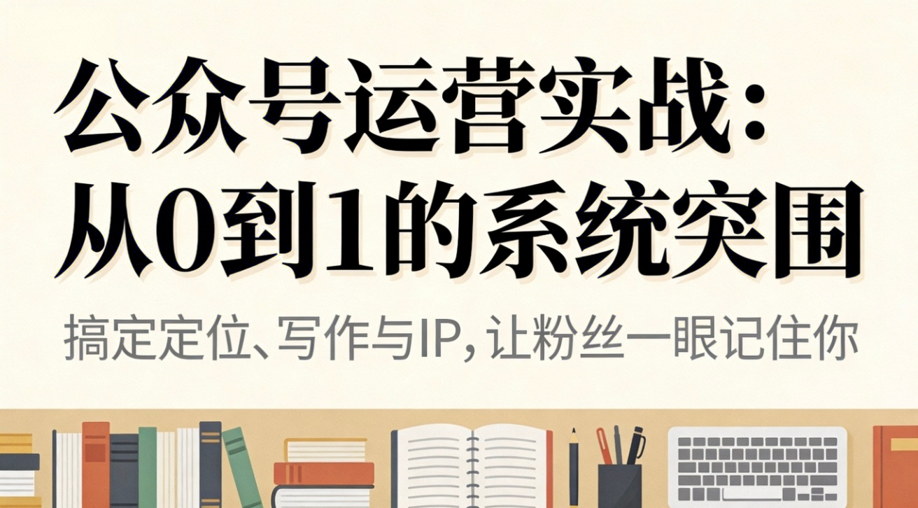 公众号运营实战:从0到1的系统突围好创网-专注优质VIP网课 网络创业落地实操课程资源分享 – 每天更新_高质量项目输出好创网