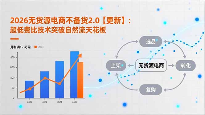 2026无货源电商不备货2.0【更新】：超低费比技术突破自然流天花板，单店月利润1-3万元好创网-专注优质VIP网课 网络创业落地实操课程资源分享 – 每天更新_高质量项目输出好创网