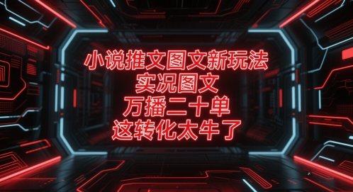 小说推文图文新玩法,实况图文,万播二十单,这转化太牛了!好创网-专注优质VIP网课 网络创业落地实操课程资源分享 – 每天更新_高质量项目输出好创网