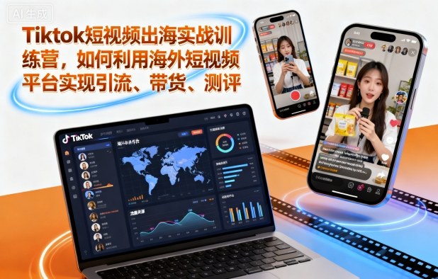 Tiktok短视频出海实战训练营,如何利用海外短视频平台实现引流、带货、测评好创网-专注优质VIP网课 网络创业落地实操课程资源分享 – 每天更新_高质量项目输出好创网