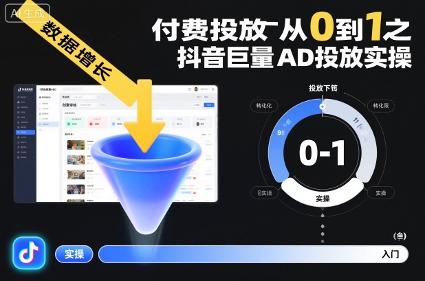 付费投放从0到1之抖音巨量AD投放实操好创网-专注优质VIP网课 网络创业落地实操课程资源分享 – 每天更新_高质量项目输出好创网