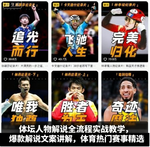 体坛人物解说全流程实战教学，爆款解说文案讲解，体育热门赛事精选好创网-专注优质VIP网课 网络创业落地实操课程资源分享 – 每天更新_高质量项目输出好创网