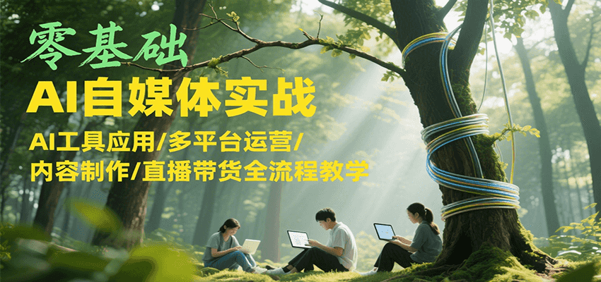 零基础AI自媒体实战，AI工具应用/多平台运营/内容制作/直播带货全流程教学好创网-专注优质VIP网课 网络创业落地实操课程资源分享 – 每天更新_高质量项目输出好创网