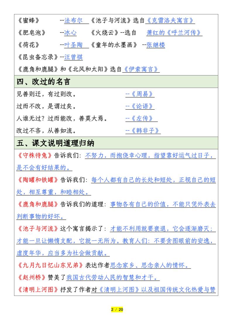 三下语文全册重要考点归纳总结（20页）好创网-专注优质VIP网课 网络创业落地实操课程资源分享 – 每天更新_高质量项目输出好创网