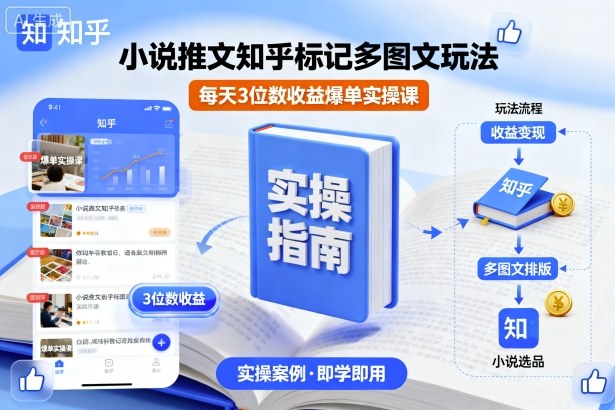 小说推文知乎标记多图文玩法,每天3位数收益爆单实操课好创网-专注优质VIP网课 网络创业落地实操课程资源分享 – 每天更新_高质量项目输出好创网