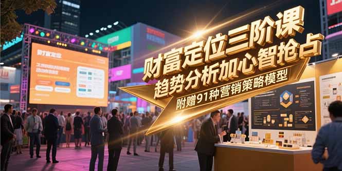 财富定位三阶课，趋势分析加心智抢占，附赠91种营销策略模型好创网-专注优质VIP网课 网络创业落地实操课程资源分享 – 每天更新_高质量项目输出好创网