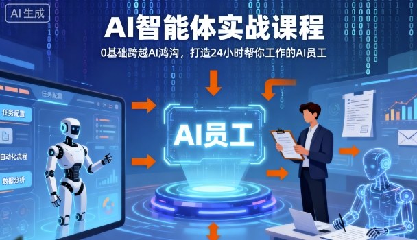 Ai智能体实战课程，0基础跨越Ai鸿沟，打造24小时帮你工作的Ai员工，打破常规，以实战定义Ai好创网-专注优质VIP网课 网络创业落地实操课程资源分享 – 每天更新_高质量项目输出好创网